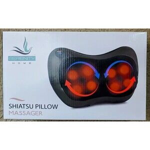 Serenity Home Shiatsu Pillow Massager Kneading Heat Easy Control New Boxed